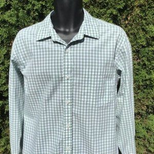Green, White Gingham Button up Long Sleeve  Shirt